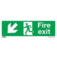 Sealey Rigid Plastic Fire Exit Arrow Down Left Sign Sealey Rigid Plastic Fire Exit Arrow Down Left Sign