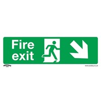 Sealey Self Adhesive Vinyl Fire Exit Arrow Down Right Sign Sealey Self Adhesive Vinyl Fire Exit Arrow Down Right Sign