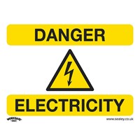Sealey Rigid Plastic Danger Electricity Sign Sealey Rigid Plastic Danger Electricity Sign
