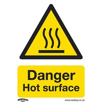 Sealey Self Adhesive Vinyl Danger Hot Surface Sign Sealey Self Adhesive Vinyl Danger Hot Surface Sign