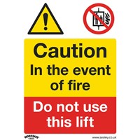Sealey Rigid Plastic Caution Do Not Use Lift in Fire Sign Pack of 10 Sealey Rigid Plastic Caution Do Not Use Lift in Fire Sign Pack of 10