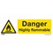 Sealey Rigid Plastic Danger Highly Flammable Sign  Sealey Rigid Plastic Danger Highly Flammable Sign