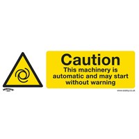 Sealey Rigid Plastic Caution Automatic Machinery Sign Pack of 10 Sealey Rigid Plastic Caution Automatic Machinery Sign Pack of 10