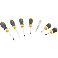 Stanley 6 Piece Cushion Grip Phillips and Slotted Screwdriver Set with Voltage Tester