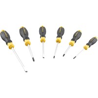 Stanley 6 Piece Cushion Grip Pozi and Slotted Screwdriver Set
