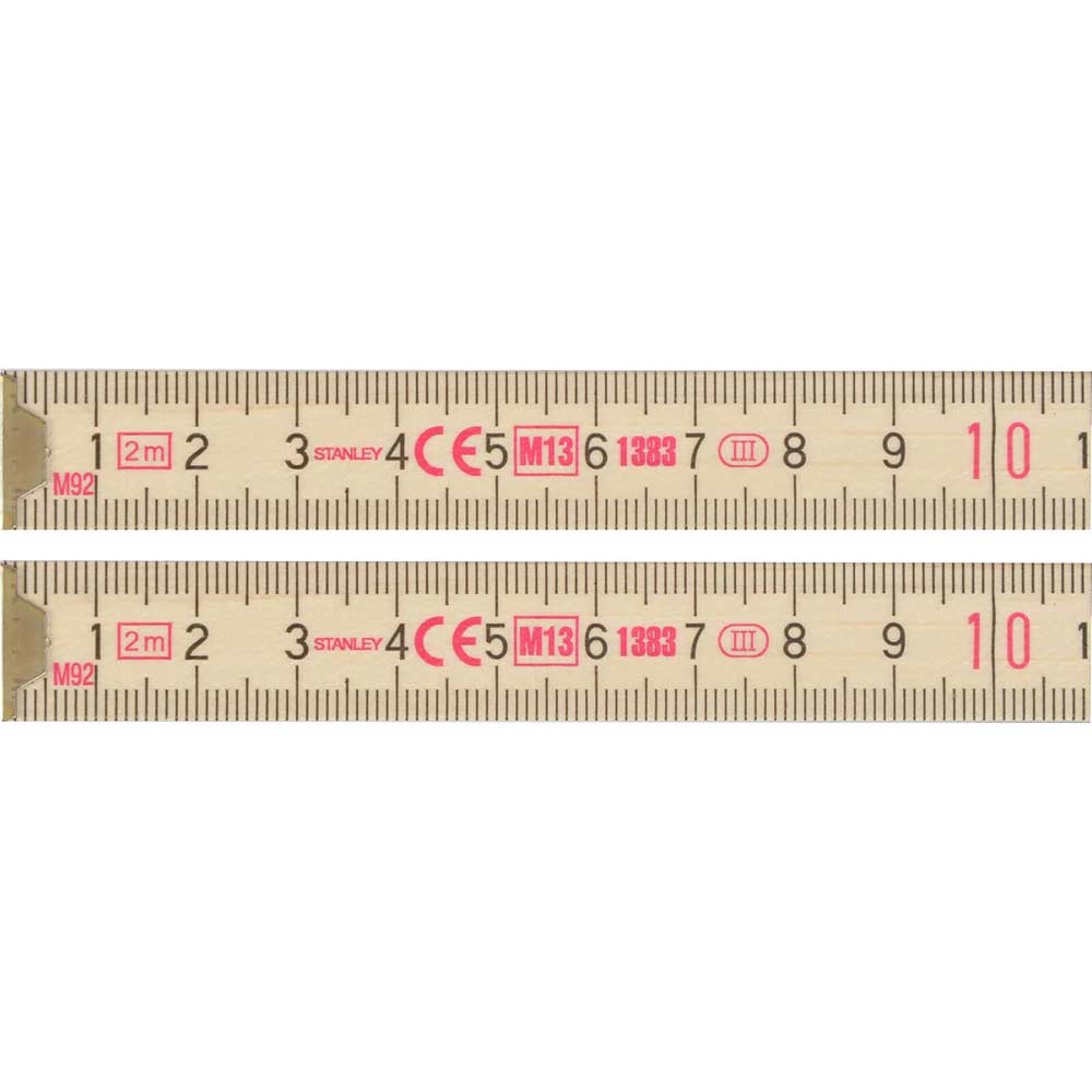 Stanley Wooden Folding Rule 2M