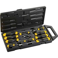 Stanley 10 Piece Cushion Grip Pozi and Slotted Screwdriver Set Stanley 10 Piece Cushion Grip Pozi and Slotted Screwdriver Set