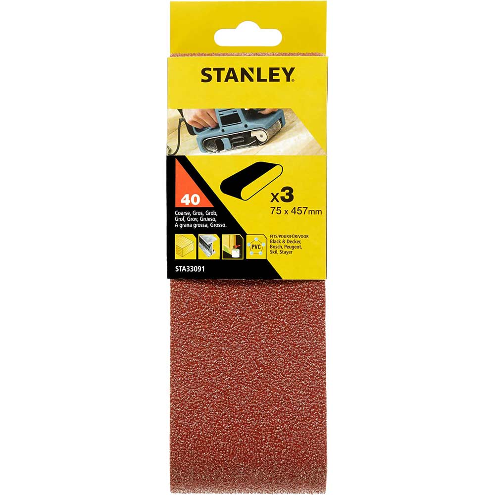 Stanley 75Mm X 457Mm Sanding Belts 40G