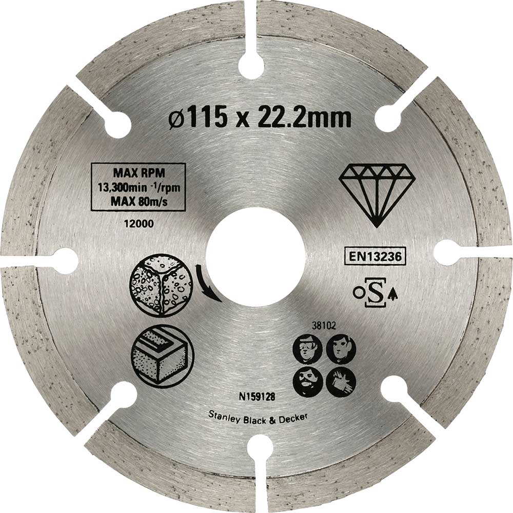 Stanley FatMax Diamond Cutting Disc for Concrete and Brick Cutting Discs