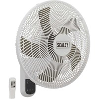 Sealey SWF18WR Remote Control Wall Fan 3 Speed Sealey SWF18WR Remote Control Wall Fan 3 Speed