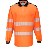 Portwest PW3 Hi Vis Cotton Comfort Polo Long Sleeve Shirt