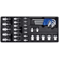 Sealey 35 Piece Torx Key, Socket Bit and Combination Drive Socket Set in Module Tray