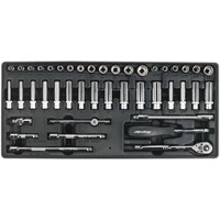 Sealey 43 Piece 1/4" Drive Socket Set Metric and Imperial in Module Tray
