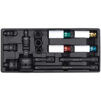 Sealey 15 Piece 1/2" Drive Impact Socket and Adaptor Set in Module Tray Sealey 15 Piece 1/2" Drive Impact Socket and Adaptor Set in Module Tray