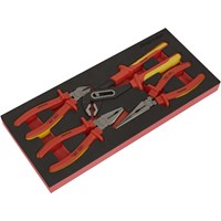 Sealey 4 Piece VDE Insulated Pliers Set in Module Tray Sealey 4 Piece VDE Insulated Pliers Set in Module Tray