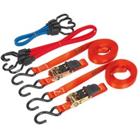 Sealey 6 Piece Tie Down Ratchet and Bungee Cord Set