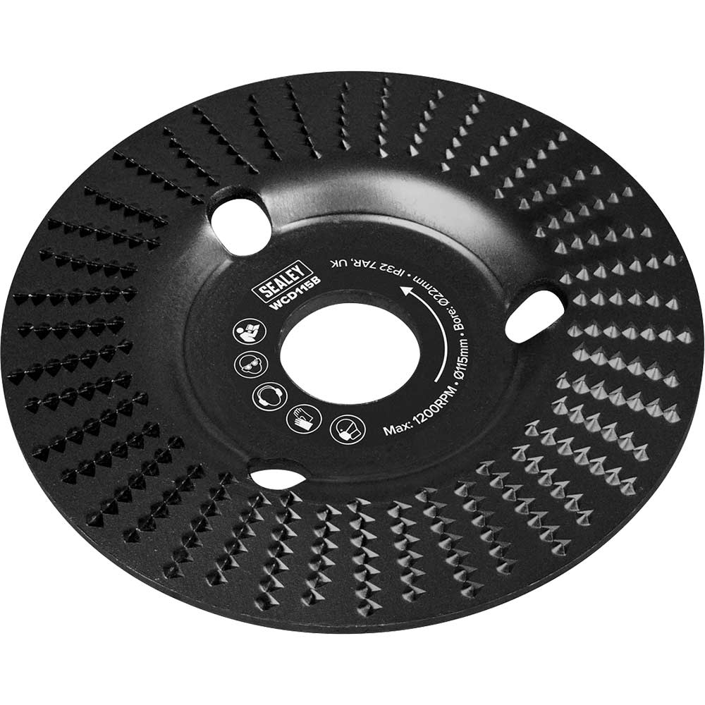 Sealey Bevelled Wood Carving Disc For Angle Grinders 115Mm 115Mm