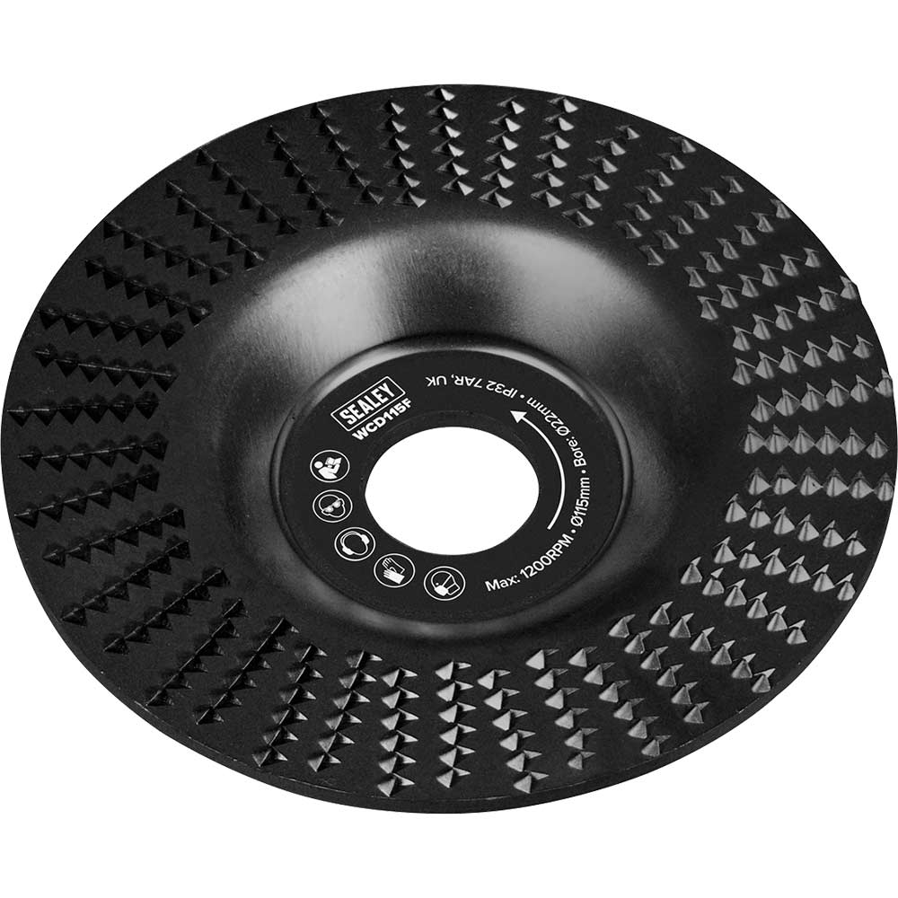 Sealey Flat Wood Carving Disc For Angle Grinders 115Mm 115Mm