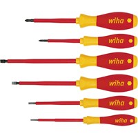 Wiha Softfinish 6 Piece VDE Insulated Slotted / Phillips Screwdriver Set