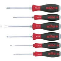 Wiha Softfinish 6 Piece Hex Bolster Slotted and Pozi Screwdriver Set