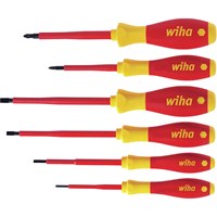 Wiha Softfinish 6 Piece VDE Insulated Slotted / Pozi Screwdriver Set Wiha Softfinish 6 Piece VDE Insulated Slotted / Pozi Screwdriver Set