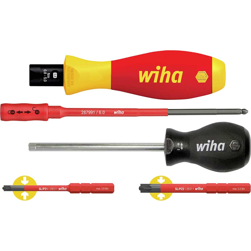 Wiha 5 Piece VDE Insulated Torquevario-S Screwdriver Set | Torque ...