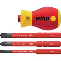 Wiha 4 Piece VDE Softfinish Slimvario Stubby Screwdriver Set Wiha 4 Piece VDE Softfinish Slimvario Stubby Screwdriver Set
