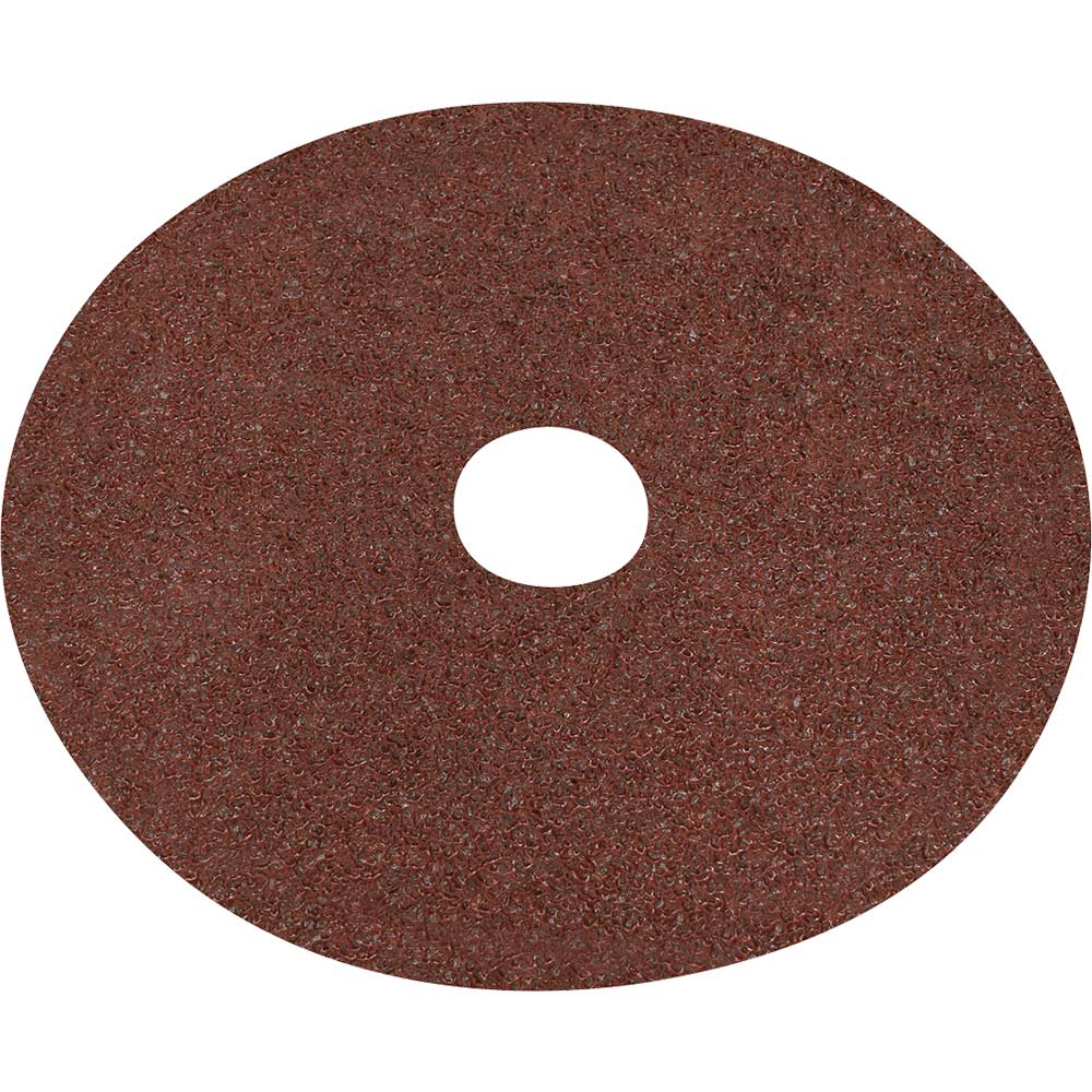 Sealey Aluminium Oxide Fibre Backed Sanding Disc 125Mm Pack Of 25 24G