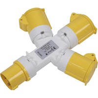 Sealey 3 Way Cable Socket Adaptor / Splitter 110v