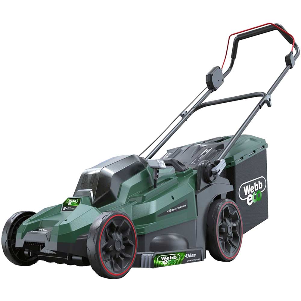 Webb WEV20X2LM43 40v Cordless Brushless Rotary Lawnmower 430mm No Batteries No Battery Charger