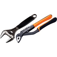 Bahco 2 Piece Water Pump Pliers and Adjustable Wrench Set Bahco 2 Piece Water Pump Pliers and Adjustable Wrench Set
