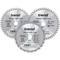 Trend CRAFTPRO 3 Piece 160mm Circular Saw Blade Set