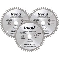 Trend CRAFTPRO 3 Piece 165mm Circular Saw Blade Set