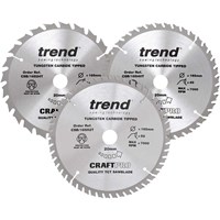 Trend CRAFTPRO 3 Piece 165mm Circular Saw Blade Set