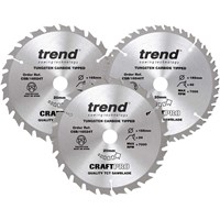 Trend CRAFTPRO 3 Piece 165mm Circular Saw Blade Set