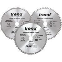 Trend CRAFTPRO 3 Piece 250mm Circular Saw Blade Set