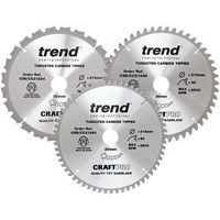 Trend CRAFTPRO 3 Piece 216mm Circular Saw Blade Set