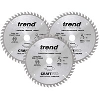 Trend CRAFTPRO 3 Piece 165mm Panel Trim Circular Saw Blade Set