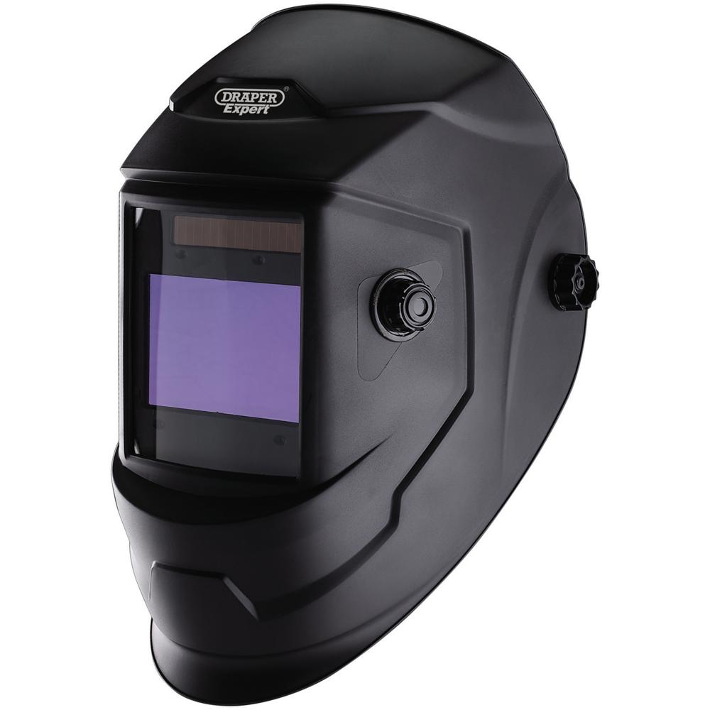 Draper Expert WHVS-BK Auto Darkening Multi Use Welding Helmet - Size 100 x 67mm Shade levels: 4, 5–9 and 9–13 Lens switching time: 1/10,000s ARC sensors: 4 Sensitivity control: Rotary dial Operating temperature: -5 to +55? Power supply: Li-ion battery and solar Battery: 600mAh Li-ion (replaceable) Weight: 522g Contents: 1 x Draper Expert Auto-Darkening Multi-Use Welding Helmet