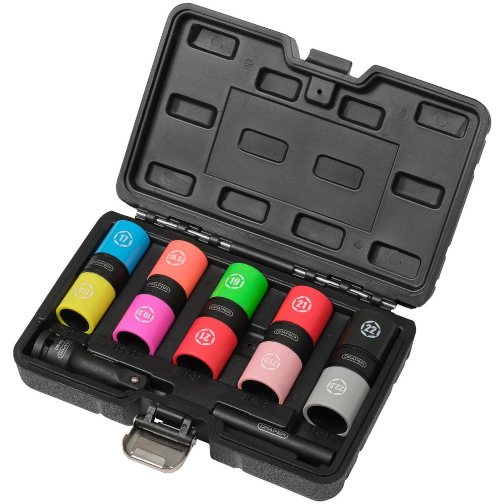 Draper 7 Piece 1/2" Drive Double Ended Wheel Nut Socket Set