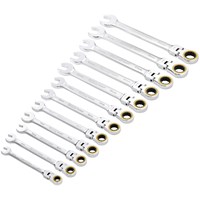 Draper Expert 12 Piece Hi-Torq Flexible Head Ratchet Combination Spanner Set