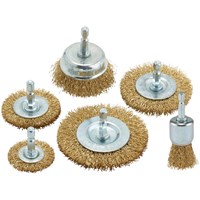Draper 6 Piece Brassed Steel Crimped Wire Brush Set