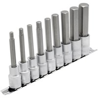 Draper 9 Piece 1/2" Drive Long Hexagon Socket Bit Set