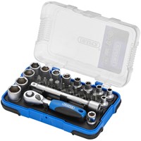 Draper 26 Piece 1/4" Drive Hex Socket and Screwdriver Bit Set Metric