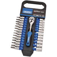 Draper 27 Piece 1/4" Drive Hex Socket and Socket Bit Set Metric