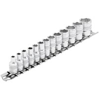 Draper 13 Piece 1/4" Drive Hex Socket Set Metric Set On Rail