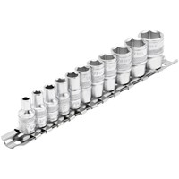 Draper 11 Piece 1/4" Drive Hex Socket Set Imperial on Rail
