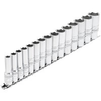 Draper Expert 15 Piece 3/8" Drive Deep Hex Socket Set Metric
