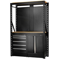 Bunker 15 Piece Modular Storage System and Hardwood Workbench 