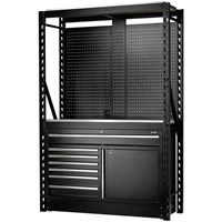 Bunker 14 Piece Modular Storage System and Stainless Steel Workbench 